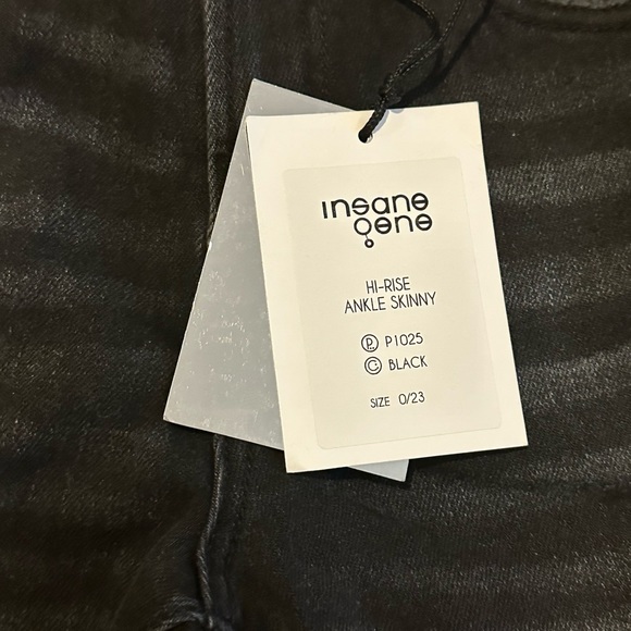 NWT INSANE GENE Black High Rise Skinny Jeans 23/0 - Picture 5 of 7